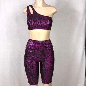 Zuliana Designer Activewear One Shoulder Set Made In USA NWT